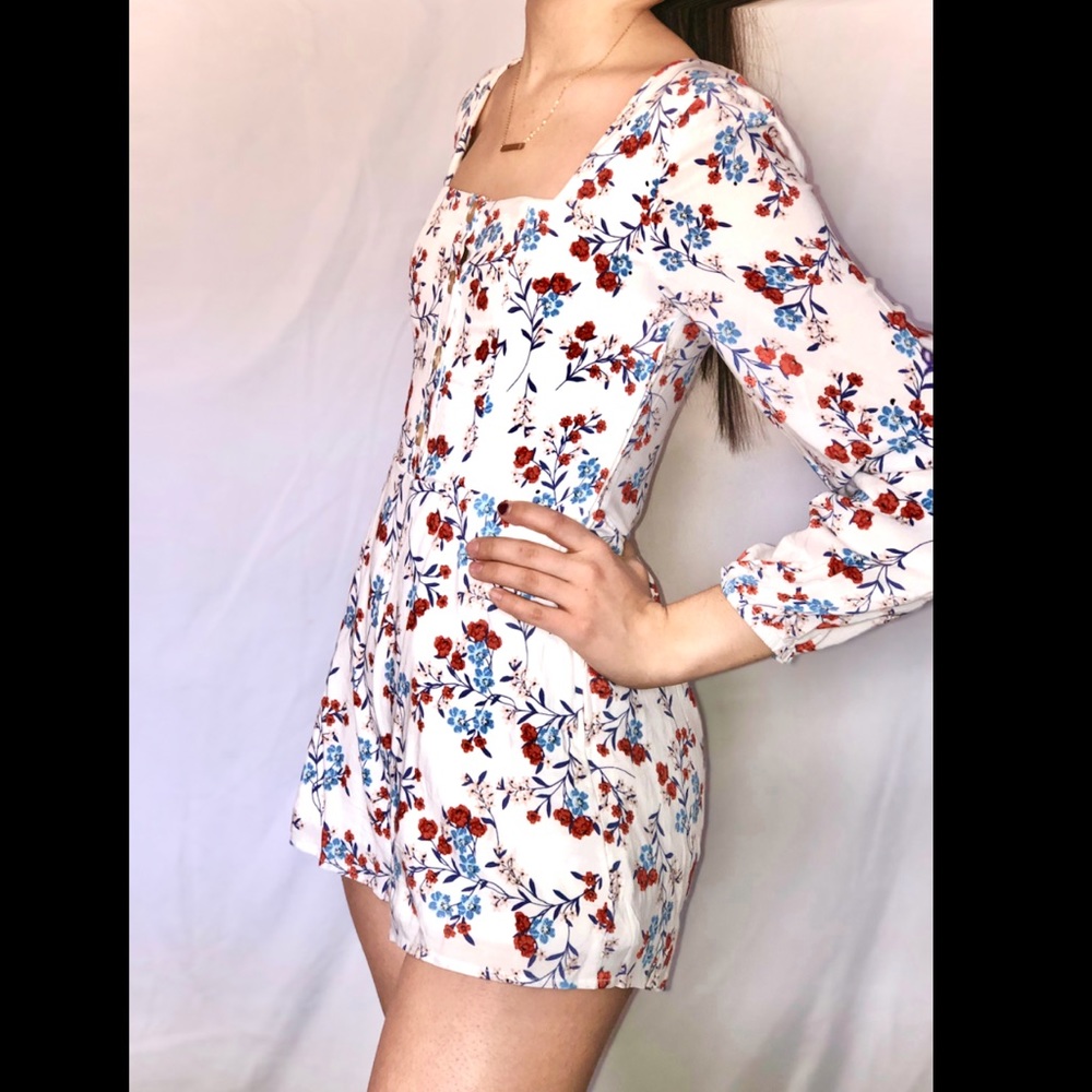 CHARLOTTE RUSSE white floral romper!!
